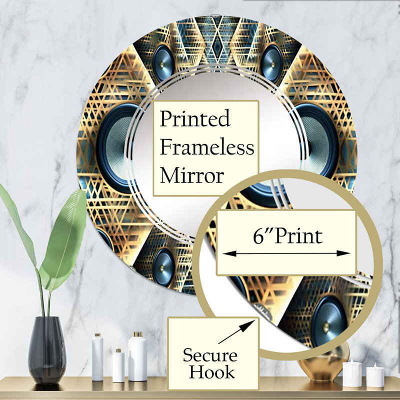 Chatelau - Miroir mural moderne rond, 32 po x 32 po
