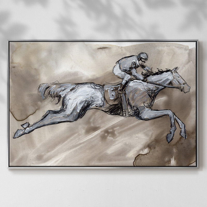 «Off To The Races II», Argent, H 25 po x l 37 po x P 2 po