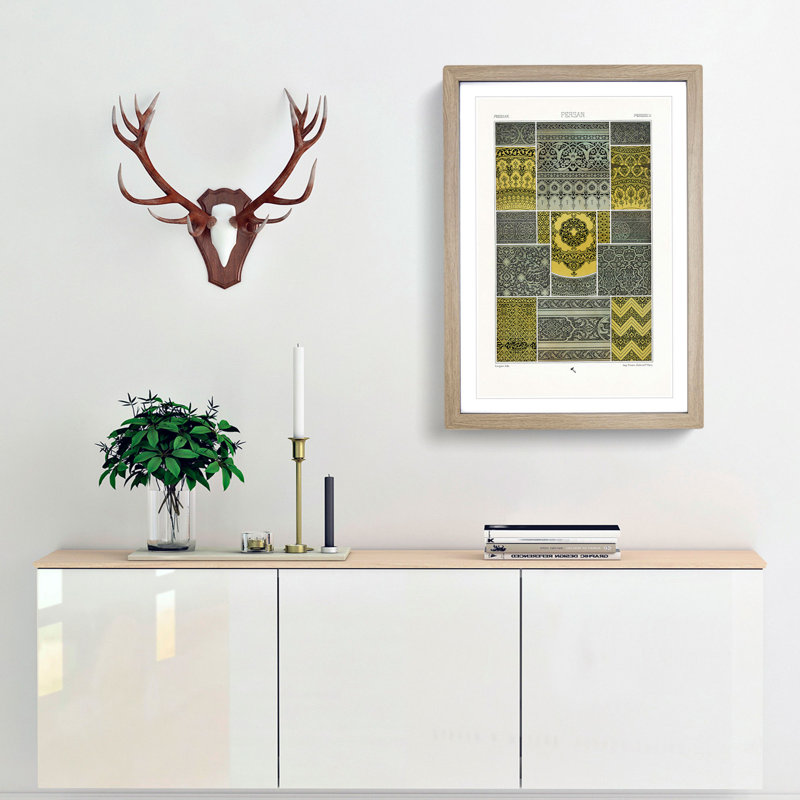 Persian Pattern by Albert Racinet - Picture Frame Painting Print, Oak Framed, 36cm H x 27cm W x 2cm D