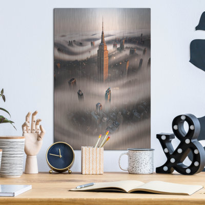 «Empire Fog» par Bruce Getty, art mural en métal, 24 po x 36 po