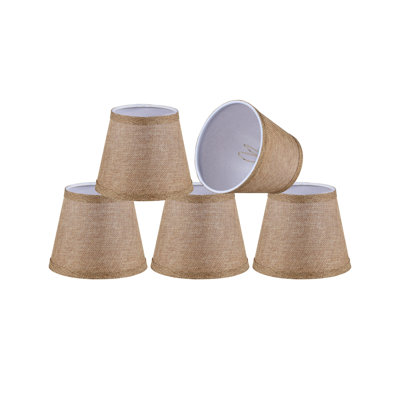Abat-jour empire en lin beige à clipser H 5 po x l 6 po Dalgard