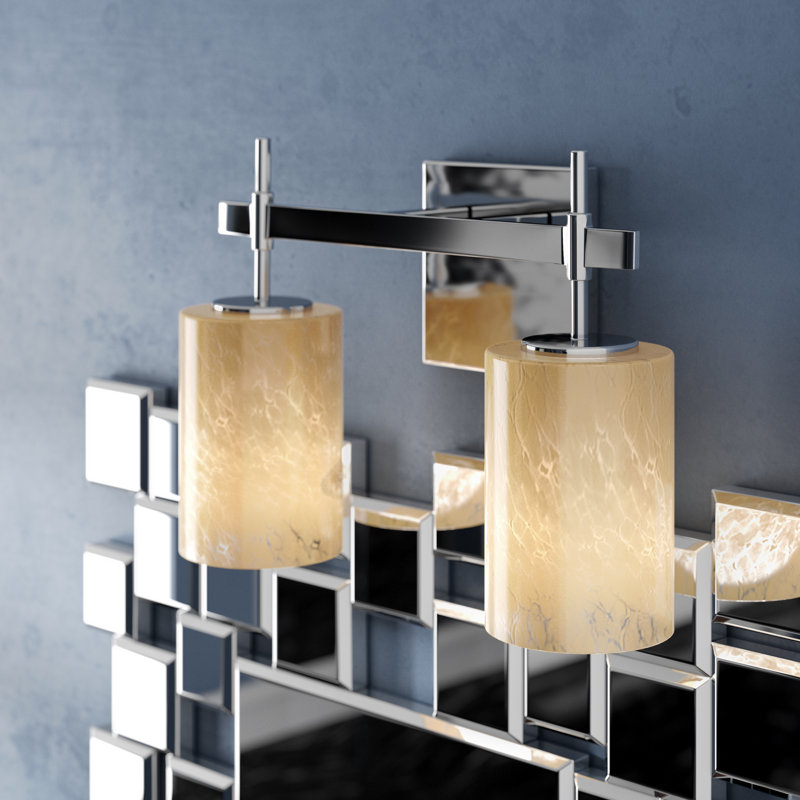 Éclairage pour meuble-lavabo 2 lumières Casson, Bronze foncé, Verre mercuré