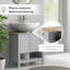 Armoire de rangement à piédestal, sous-lavabo, meuble-lavabo avec tablette réglable et tablette inférieure ouverte, gris