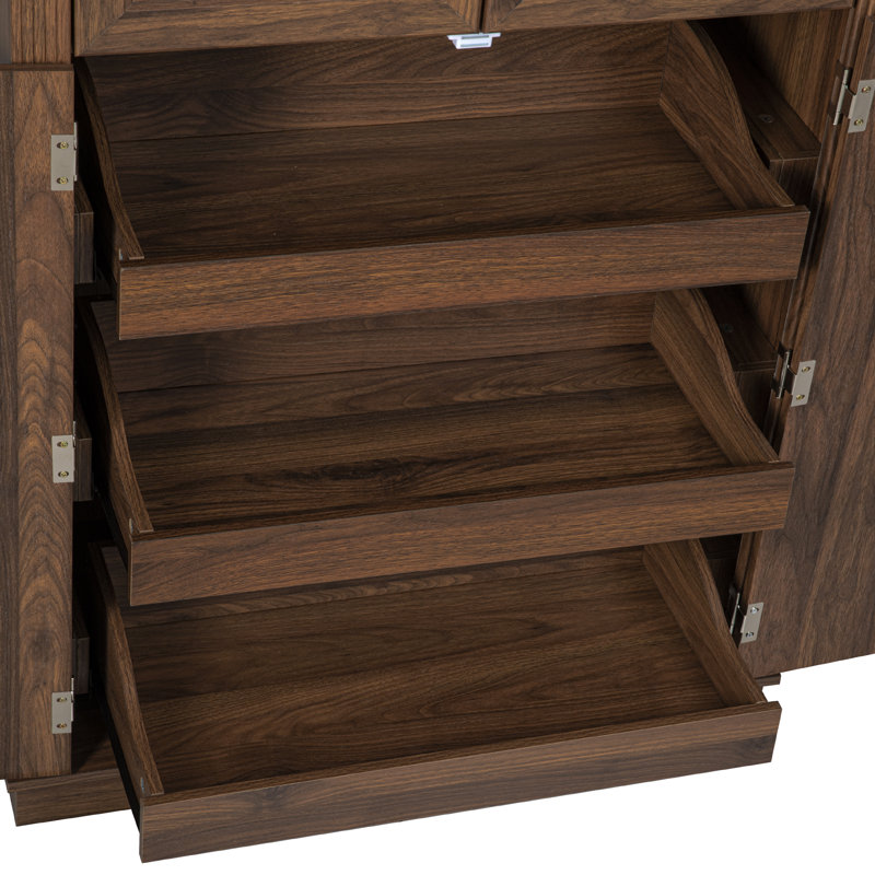 Armoire de cuisine de 180 cm de haut, de style ferme, à texture en relief, autoportante, avec 3 compartiments coulissants, 6 étagères de porte et 2 tiroirs, idéale pour la cuisine ou la salle à manger.