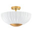Plafonnier semi-encastré 15 po 3 lumières Mid-Century