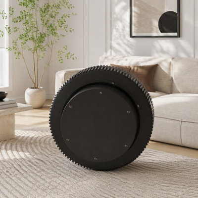Table basse ronde avec rangement dissimulé