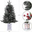Arbre de Noël - Arbre flocage à fibre optique imitation 3 pi, boîte à lumière, boîte à piles 8 modes, lumière blanche chaude 70 DEL