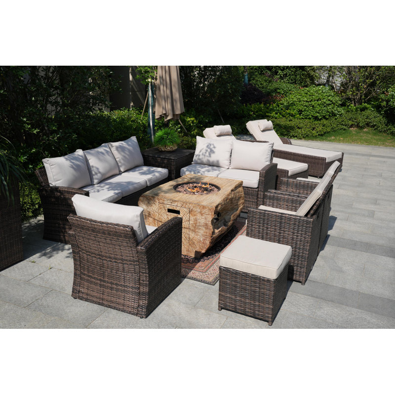 12 - Person Patio Conversation Set with Cushions