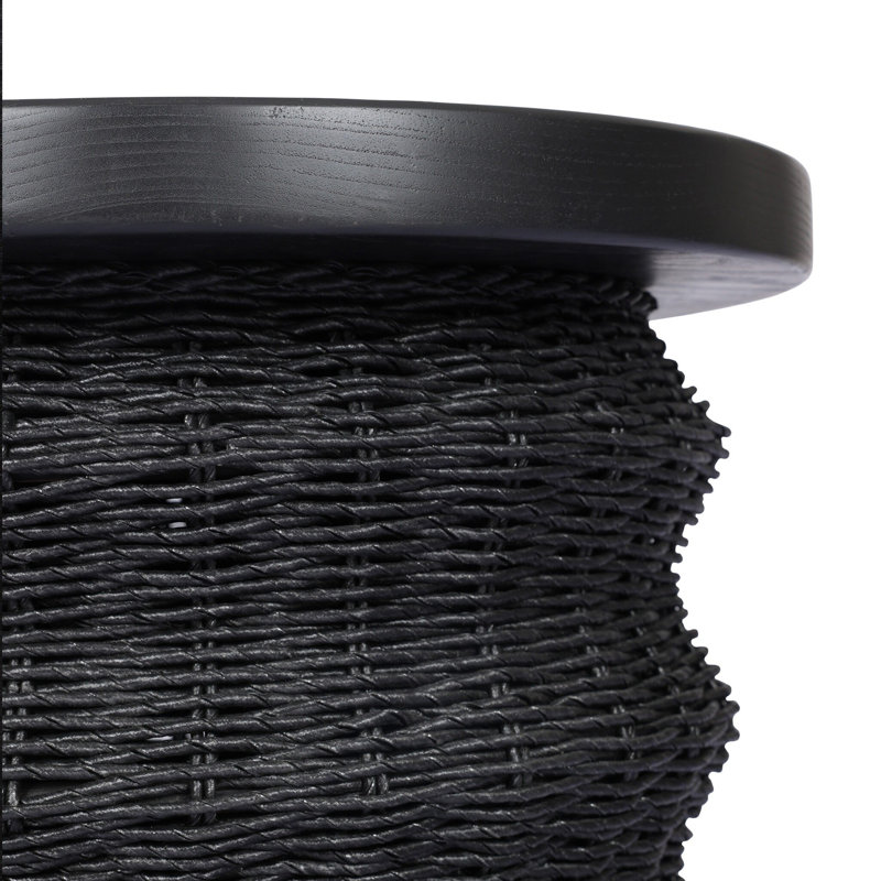 Brailey Solid Wood End Table, Black Stained Sungkai