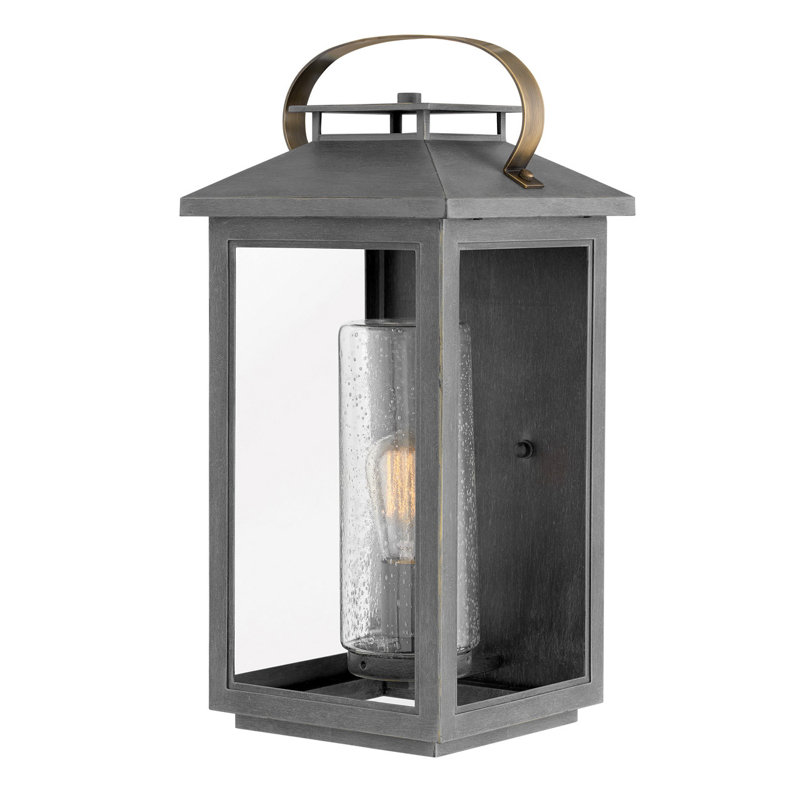 Large Wall Mount Lantern, Black, 20.5" H x 9.5" W x 10.25" D