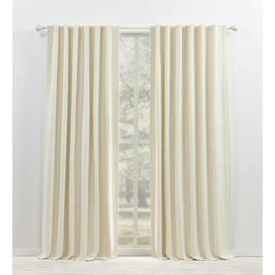 Lauren Ralph Lauren Velvety Room Darkening Solid 100% Cotton Velvet with Lining Back Tab/Rod Pocket Curtain Panel