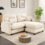Chenille Cloud L-Shaped Sectional Sofa with Ottoman, Tufted Backrest & High-Density Foam, Soft Modular Couch Design for Living Rooms & Reading Nooks-521556246