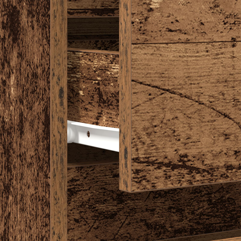 Bedside Cabinet Reclaimed Wood Medium Bedside Table, Old Wood