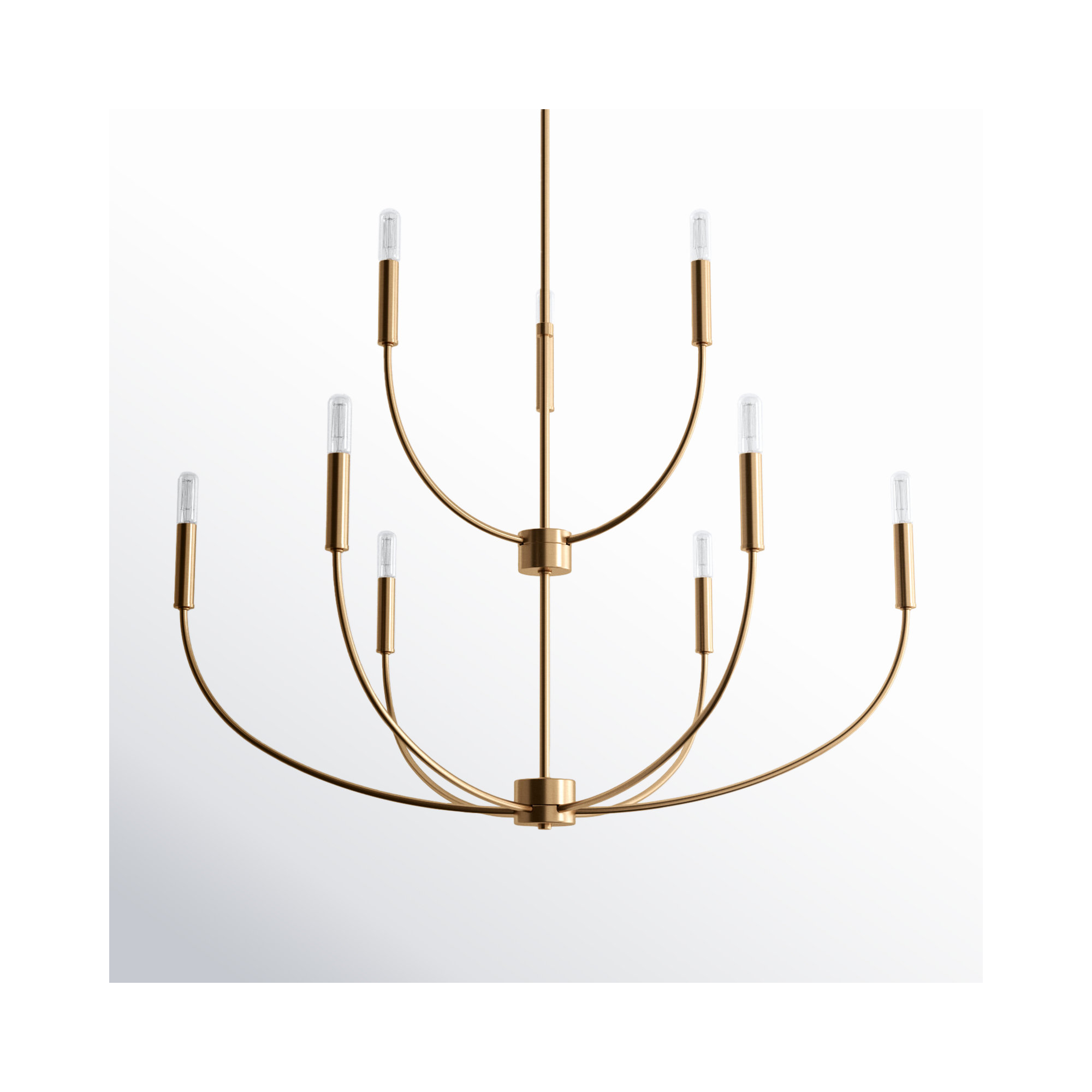 Kendrey Nine Light Chandelier, Satin Brass