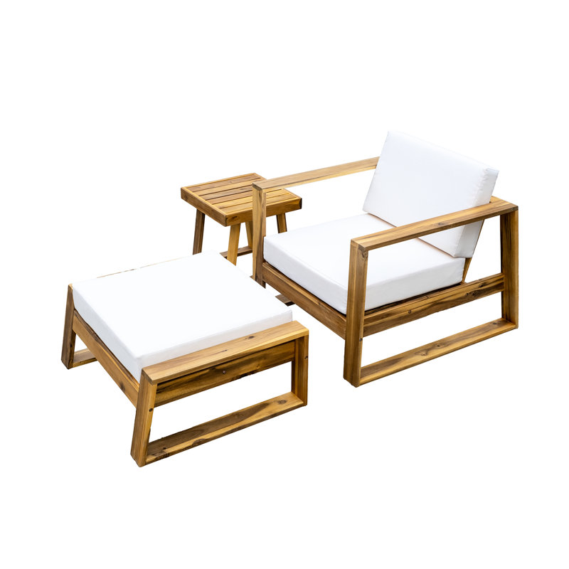 Zone de confort extérieure en bois - Coussins de chaise et de table d'appoint pour les moments de détente Pratique des sièges de patio - Housse de coussin