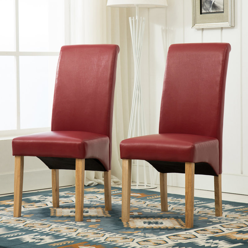 Newry Upholstered Dining Chairs Set of 4, Red