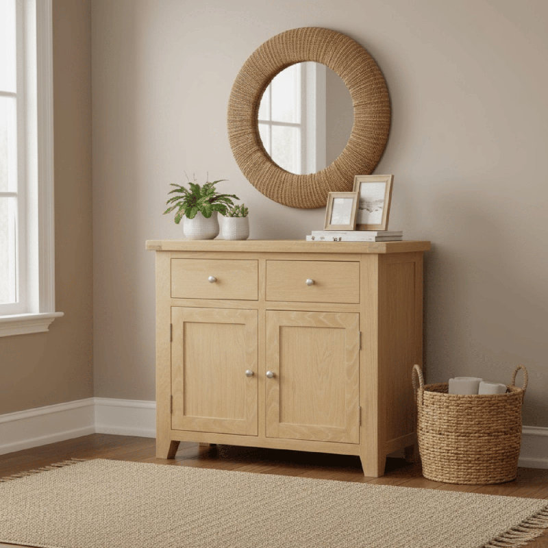 Cooksey Fully Assembled 2 Door 2 Drawer Sideboard Unit, Natural