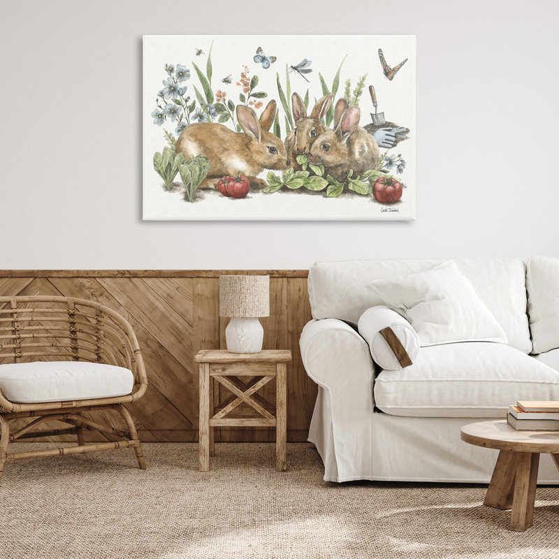 Art mural sur toile Garden Patch Scene par Leslie Trimbach, H 30 po x l 45 po