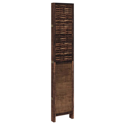 Room Divider 5 Panels White Solid Wood Paulownia