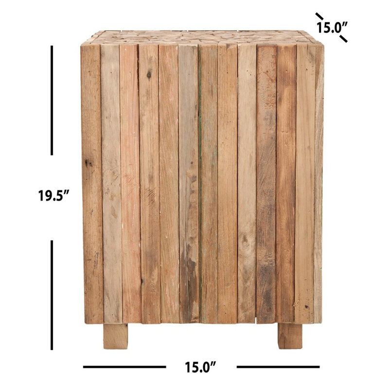Richmond Medium Oak Square Teak End Table