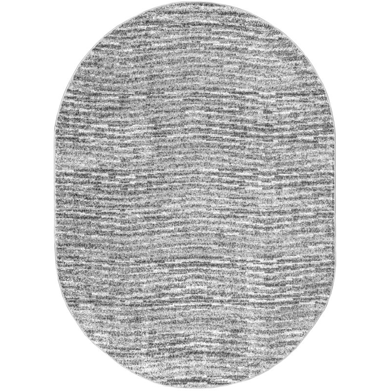 Artimas Abstract Transitional Performance Gray Rug, Oval 6'7" x 9'