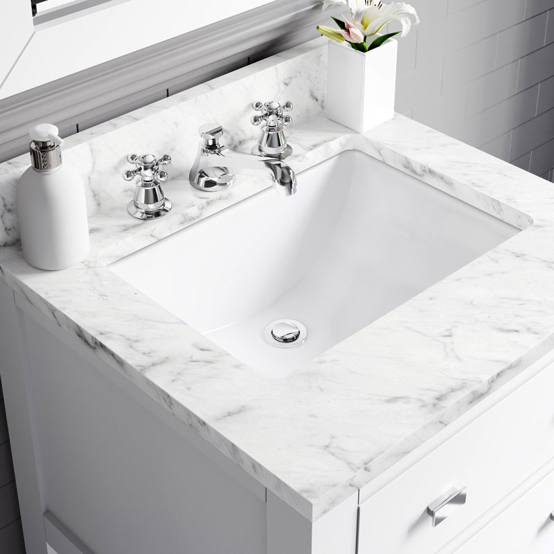 Madalyn 24" Single Sink Bathroom Vanity Set, Solid White, Faucet Included