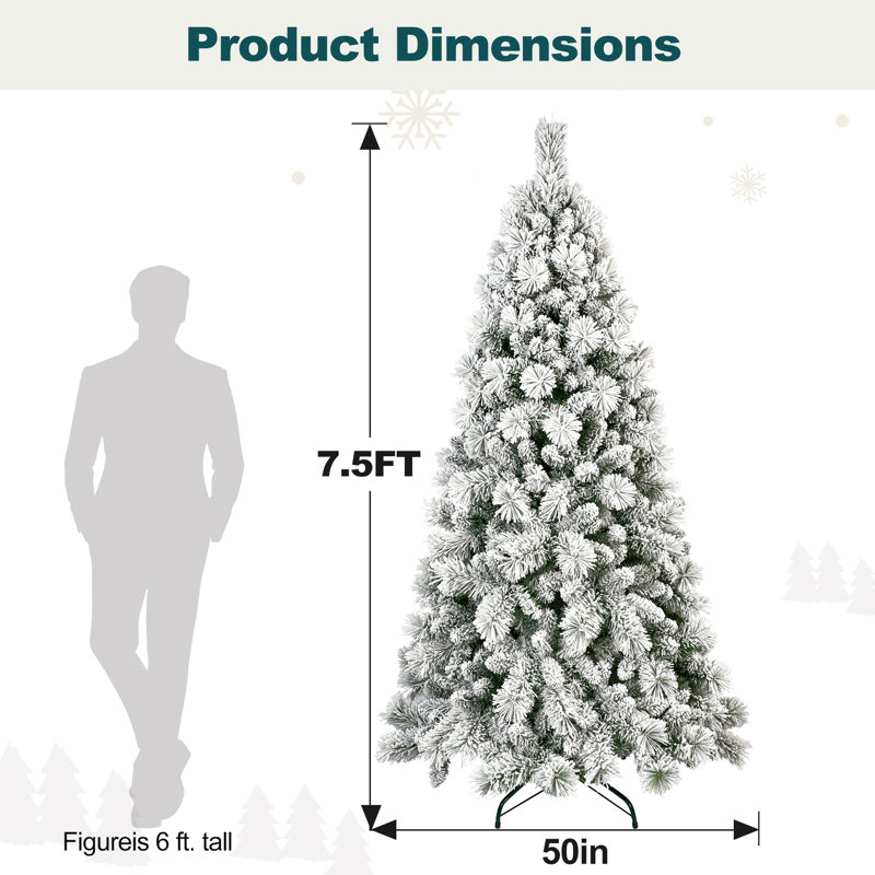 Arbre de Noël artificiel enneigé, 7.5'