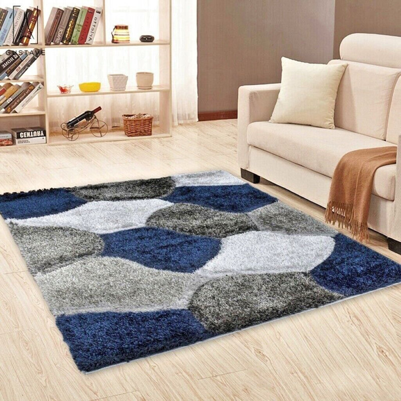 Avdyl Geometric Shag Area Rug, Rectangle 60 x 110cm