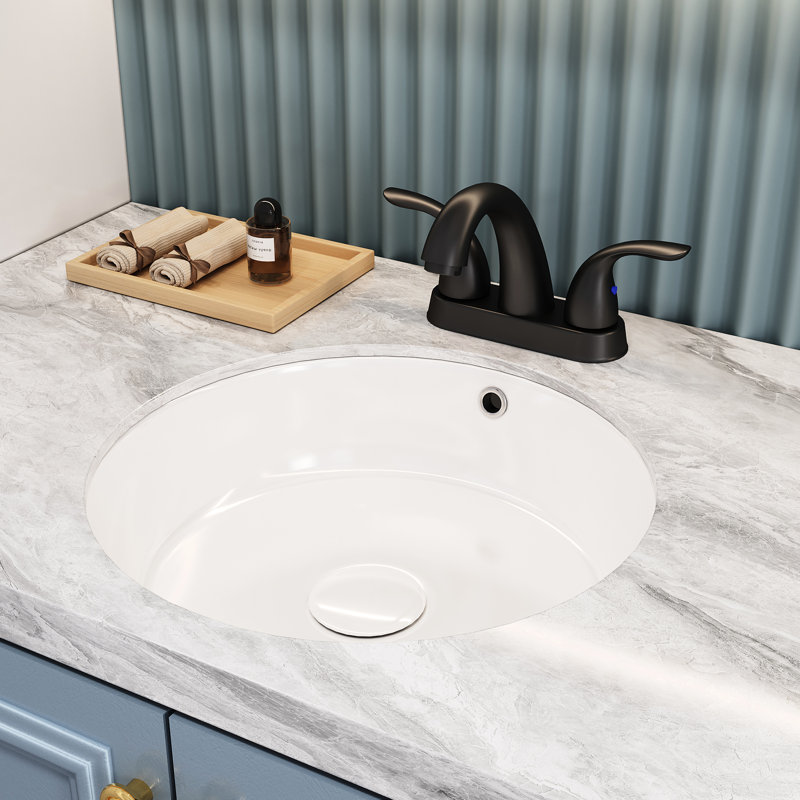 Bathroom Faucet 5.45", 2 Handles, Matt Black, , Mid Arc Spout, Stain , Deck Mounted, 5.45" Sink Faucet, 2, Mounted Center
