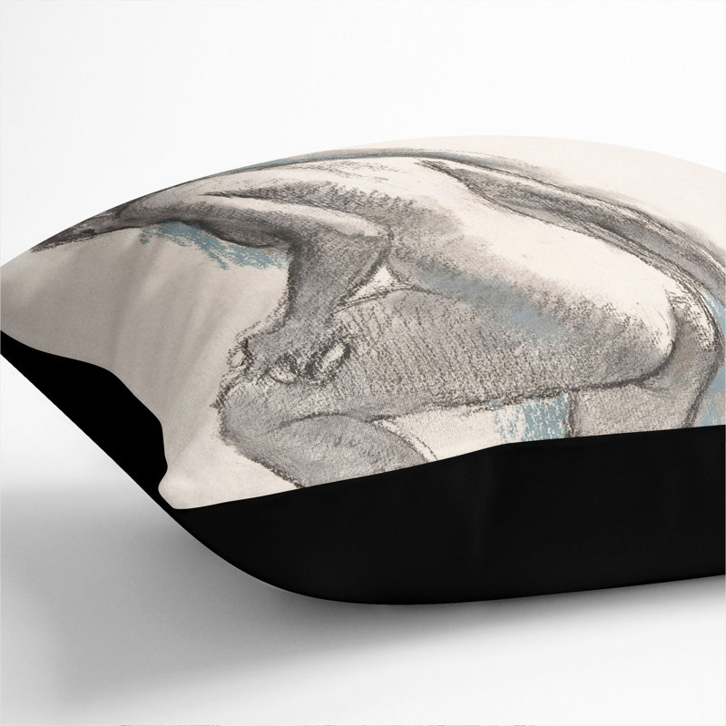 Square Cushion, 55cm H x 55cm W x 20cm D, Black
