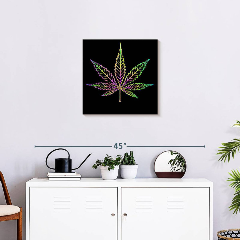 Holographic Cannabis Leaf, 20" H x 20" W