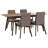 Natural Walnut 5-Piece Dining Set