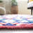 Blossom Hand Tufted Wool/Cotton Oriental Rug in Red/Navy/Blue-1594841473