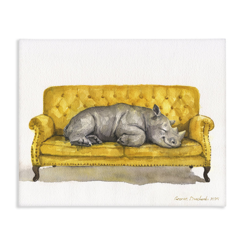 Adorable toile de repos Rhino, conception par George Dyachenko, H 36 po x l 48 po