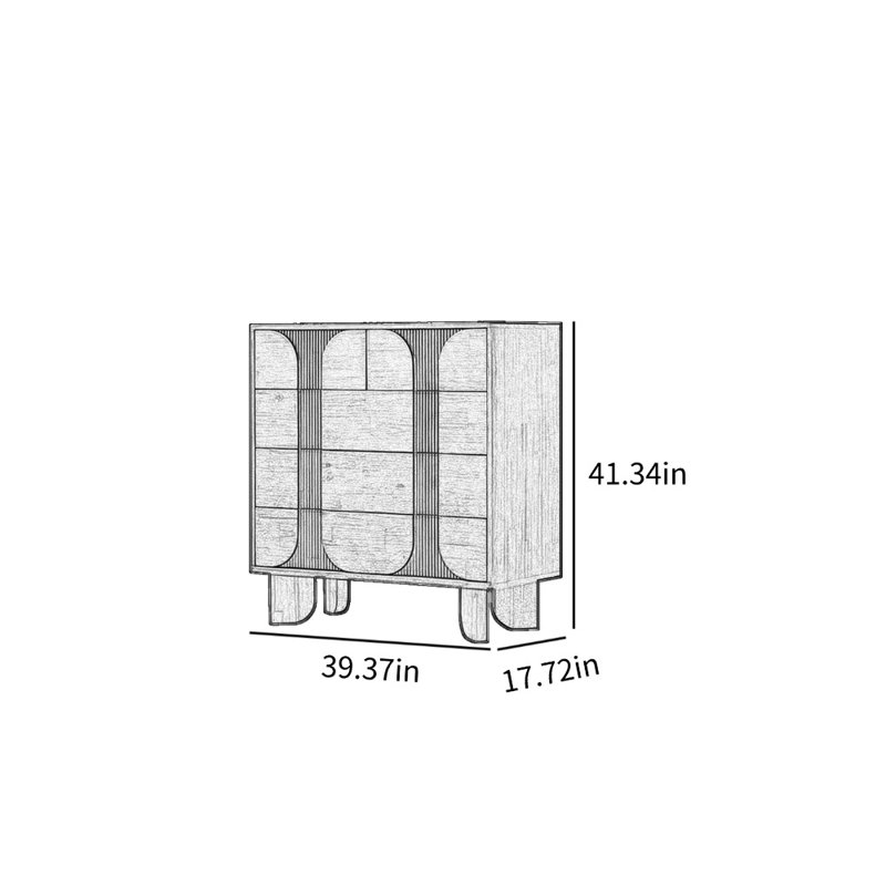 Commode d'appoint Nordic Silent Duel, Couleur bois naturel
