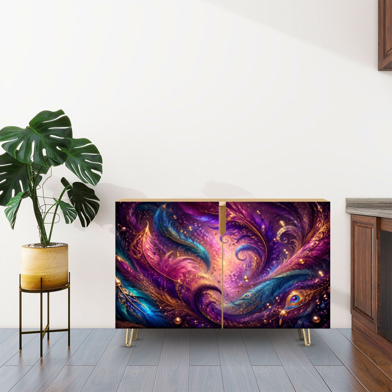 Buffet Buffet avec rangement Vibrant Abstract Feather