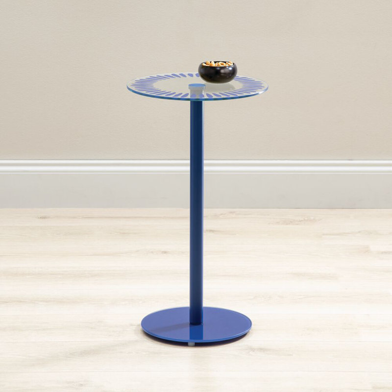 iDesign Round Pedestal Drink Table for Small Spaces