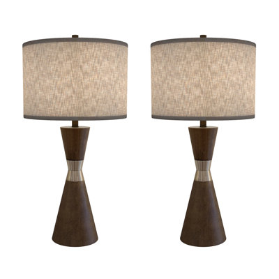 Hourglass - 30.5" Resin and Metal Table Lamp - Brown, Gold Finish