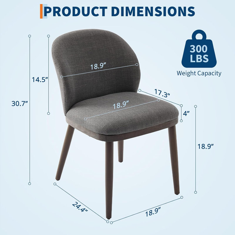 Dining Chairs Set Of 4,Modern Upholstered Kitchen Chairs With Ergonomic Back Support,265Lbs Capacity Dining Room Chairs With Wood Legs For Kitchen Dining Room Restaurant
