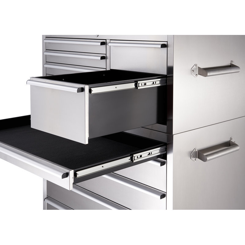 TRINITY 43 in. W 11-Drawer Stainless Steel Rolling Tool Chest Combo