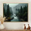 «Morning Mist In The Vancouver Mountains - Forest River Mountains, reproduction d'art sur toile, paysage vert»-1551903873-1551903875-1551903994