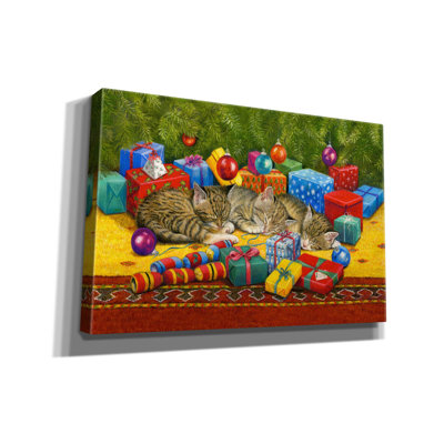 'Under The Christmas Tree' by Janet Pidoux, Canvas Wall Art
