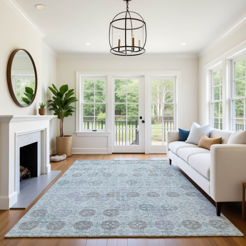 Premium Machine Washable Mayfield AMF1855 Geometric Rug, Rectangle 8' x 10'