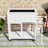 Mini Wood Cold Frame Greenhouse with Wheels, Raised Bed and Liner-114011587