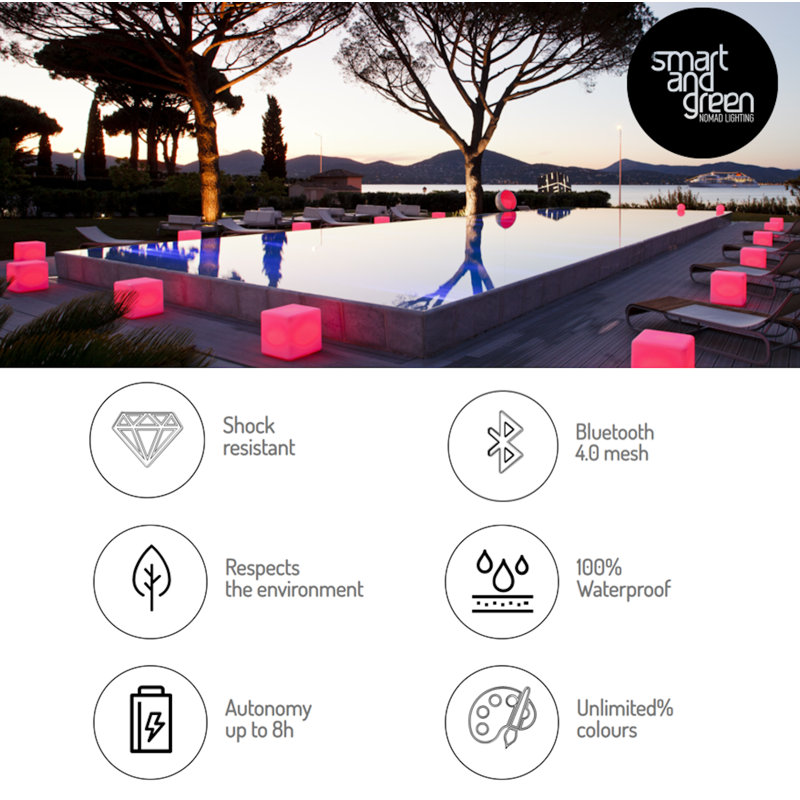 Flatball LED Outdoor Floating Light, 10" H x 13" W x 13" D