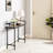 Modern Industrial Console Entryway Table with Power Outlets and USB Ports, Narrow Sofa Table with Metal Frame and Engineered Wood Top-1069811219-1069811216