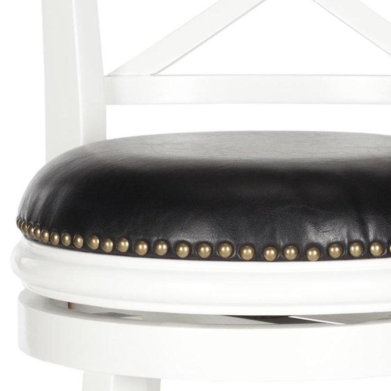 Brockway Swivel Upholstered Counter Stool, White