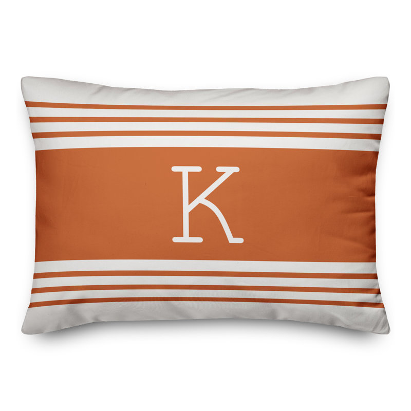 Striped Throw Pillow, K, Orange