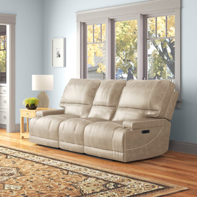 Adlan 89'' Leather Power Reclining Sofa