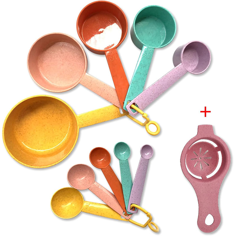 Ensemble de 10 tasses et cuillères à mesurer en plastique 10 pièces